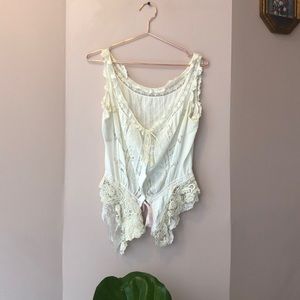 Vintage 1920s Lace Detail Camisole Corset Top